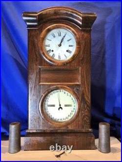 Antique Seth Thomas Double Dial, Calendar Strikes Clock, 2 Weight Driven Antique Seth Thomas Double Dial, Calendar Strikes Clock, 2 Weight Driven