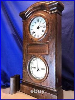 Antique Seth Thomas Double Dial, Calendar Strikes Clock, 2 Weight Driven Antique Seth Thomas Double Dial, Calendar Strikes Clock, 2 Weight Driven
