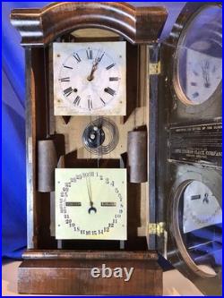 Antique Seth Thomas Double Dial, Calendar Strikes Clock, 2 Weight Driven Antique Seth Thomas Double Dial, Calendar Strikes Clock, 2 Weight Driven