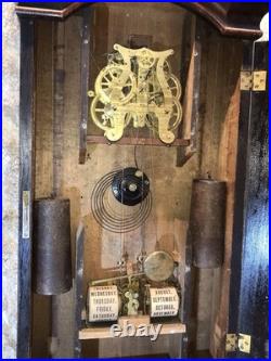 Antique Seth Thomas Double Dial, Calendar Strikes Clock, 2 Weight Driven Antique Seth Thomas Double Dial, Calendar Strikes Clock, 2 Weight Driven