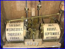 Antique Seth Thomas Double Dial, Calendar Strikes Clock, 2 Weight Driven Antique Seth Thomas Double Dial, Calendar Strikes Clock, 2 Weight Driven