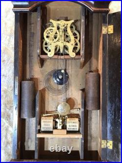 Antique Seth Thomas Double Dial, Calendar Strikes Clock, 2 Weight Driven Antique Seth Thomas Double Dial, Calendar Strikes Clock, 2 Weight Driven