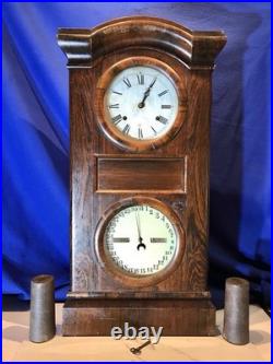 Antique Seth Thomas Double Dial, Calendar Strikes Clock, 2 Weight Driven Antique Seth Thomas Double Dial, Calendar Strikes Clock, 2 Weight Driven