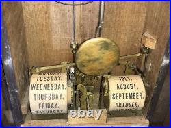 Antique Seth Thomas Double Dial, Calendar Strikes Clock, 2 Weight Driven Antique Seth Thomas Double Dial, Calendar Strikes Clock, 2 Weight Driven