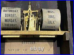 Antique Seth Thomas Double Dial Parlor Calendar No. 3 8-Day running