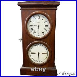 Antique Seth Thomas Double Dial calendar Clock clean 19th century case large