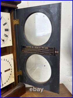 Antique Seth Thomas Double Dial calendar Clock clean 19th century case large