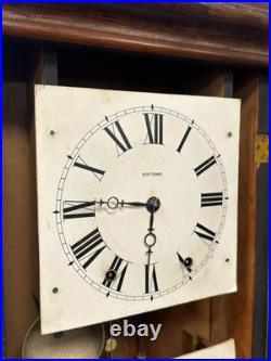 Antique Seth Thomas Double Dial calendar Clock clean 19th century case large