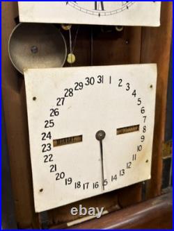 Antique Seth Thomas Double Dial calendar Clock clean 19th century case large