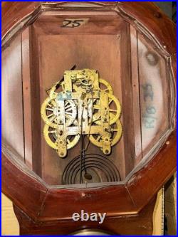 Antique Seth Thomas Drop Octagon Schoolhouse Wall Clock 8 Day Time Strike USA