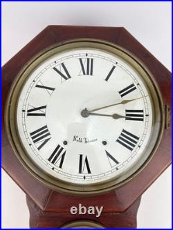 Antique Seth Thomas Drop Octagon Schoolhouse Wall Clock 8 Day Time Strike USA