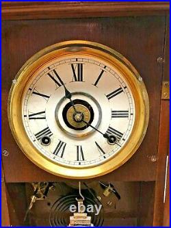 Antique Seth Thomas Eclipse 8 Day Clock Time & Strike Excellent Great Orig. NR