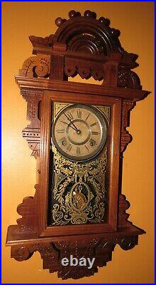 Antique Seth Thomas Eclipse Hanging Kitchen Wall Clock 8-day, Time/strike