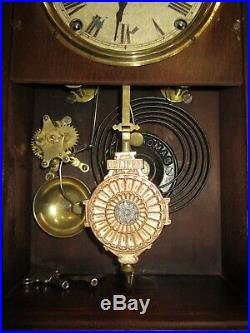 Antique Seth Thomas Eclipse Hanging Kitchen Wall Clock With Alarm 8-day