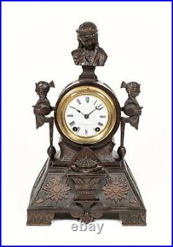 Antique Seth Thomas Egyptian Revival Figural Mantle Clock
