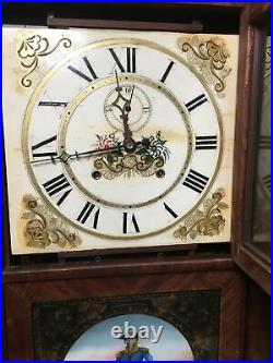 Antique Seth Thomas Eli Terry 8 Day Wooden Works Shelf Clock With Second Bit