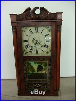 Antique Seth Thomas/Eli Terry Tall Column Clock Wood Works Eagle Splat 1830's