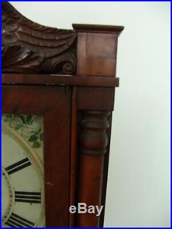 Antique Seth Thomas/Eli Terry Tall Column Clock Wood Works Eagle Splat 1830's