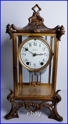Antique Seth Thomas Empire No. 15 Crystal Regulator Clock 8-Day, Time/Strike