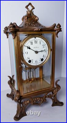 Antique Seth Thomas Empire No. 15 Crystal Regulator Clock 8-Day, Time/Strike
