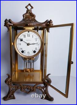 Antique Seth Thomas Empire No. 15 Crystal Regulator Clock 8-Day, Time/Strike
