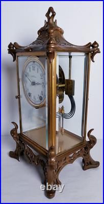 Antique Seth Thomas Empire No. 15 Crystal Regulator Clock 8-Day, Time/Strike