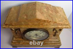 Antique Seth Thomas Faux Marble Adamantine Mantel Clock 8-Day, Time/Strike
