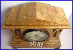 Antique Seth Thomas Faux Marble Adamantine Mantel Clock 8-Day, Time/Strike
