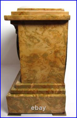 Antique Seth Thomas Faux Marble Adamantine Mantel Clock 8-Day, Time/Strike