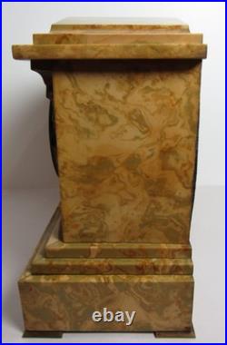Antique Seth Thomas Faux Marble Adamantine Mantel Clock 8-Day, Time/Strike
