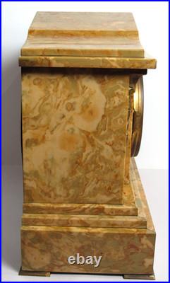 Antique Seth Thomas Faux Marble Adamantine Mantel Clock 8-Day, Time/Strike