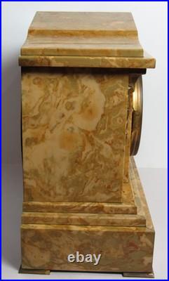 Antique Seth Thomas Faux Marble Adamantine Mantel Clock 8-Day, Time/Strike