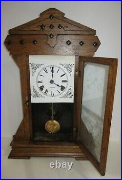 Antique Seth Thomas Fleet Kitchen Mantel Clock 8-Day, Time/Strike, Key-wind