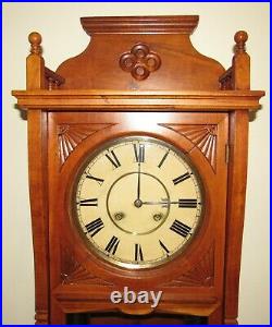 Antique Seth Thomas Flora Two Weights Driven Wall Regulator Clock 8-day