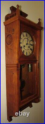 Antique Seth Thomas Flora Two Weights Driven Wall Regulator Clock 8-day