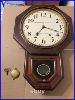 Antique Seth Thomas For Henry Birks Schoolhouse Regulator Wall Clock To Restore
