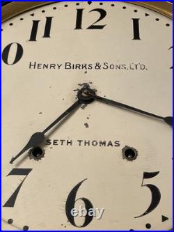 Antique Seth Thomas For Henry Birks Schoolhouse Regulator Wall Clock To Restore