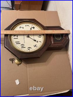 Antique Seth Thomas For Henry Birks Schoolhouse Regulator Wall Clock To Restore