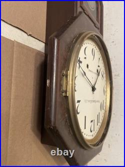 Antique Seth Thomas For Henry Birks Schoolhouse Regulator Wall Clock To Restore