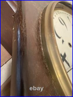 Antique Seth Thomas For Henry Birks Schoolhouse Regulator Wall Clock To Restore