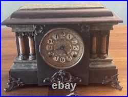 Antique Seth Thomas Four Pillar Pendulum Key Wind Footed Mantel Clock