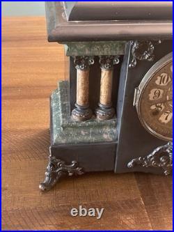 Antique Seth Thomas Four Pillar Pendulum Key Wind Footed Mantel Clock