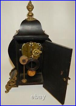 Antique Seth Thomas French Styled Louvre Marquetry Brass Inlay Mantle Clock