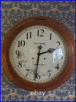 Antique Seth Thomas Gallery Thirty-Day Double Spring Wall Clock 24
