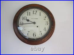 Antique Seth Thomas Gallery Wall Clock Oak Painted Dial Original Finish Runs