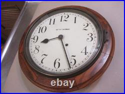 Antique Seth Thomas Gallery Wall Clock Oak Painted Dial Original Finish Runs