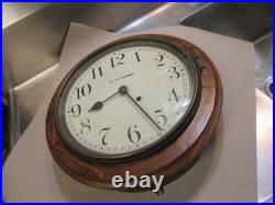 Antique Seth Thomas Gallery Wall Clock Oak Painted Dial Original Finish Runs