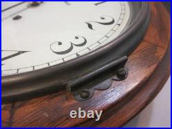 Antique Seth Thomas Gallery Wall Clock Oak Painted Dial Original Finish Runs