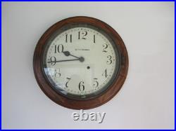 Antique Seth Thomas Gallery Wall Clock Oak Painted Dial Original Finish Runs