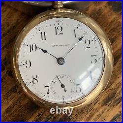 Antique Seth Thomas Grade 36 18S 7 Jewels Gold Filled Open Face Pocket Watch